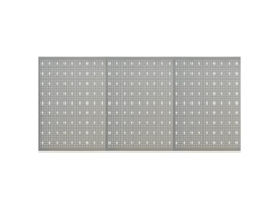 vidaXL Placas perfuradas de parede 3 pcs 40x58 cm aço