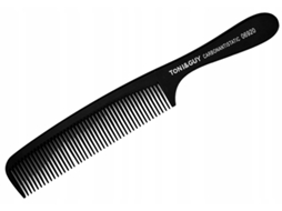 Pente De Barbeiro Para Pentear Cabelos 6920 Carbono Preto Brilvibera