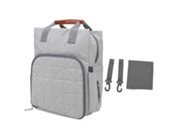 Mali bolsa Mãe Multifuncional Grande Capacidade Impermeável Mochila Fraldas Bebê Cinza com Cinto de Carro