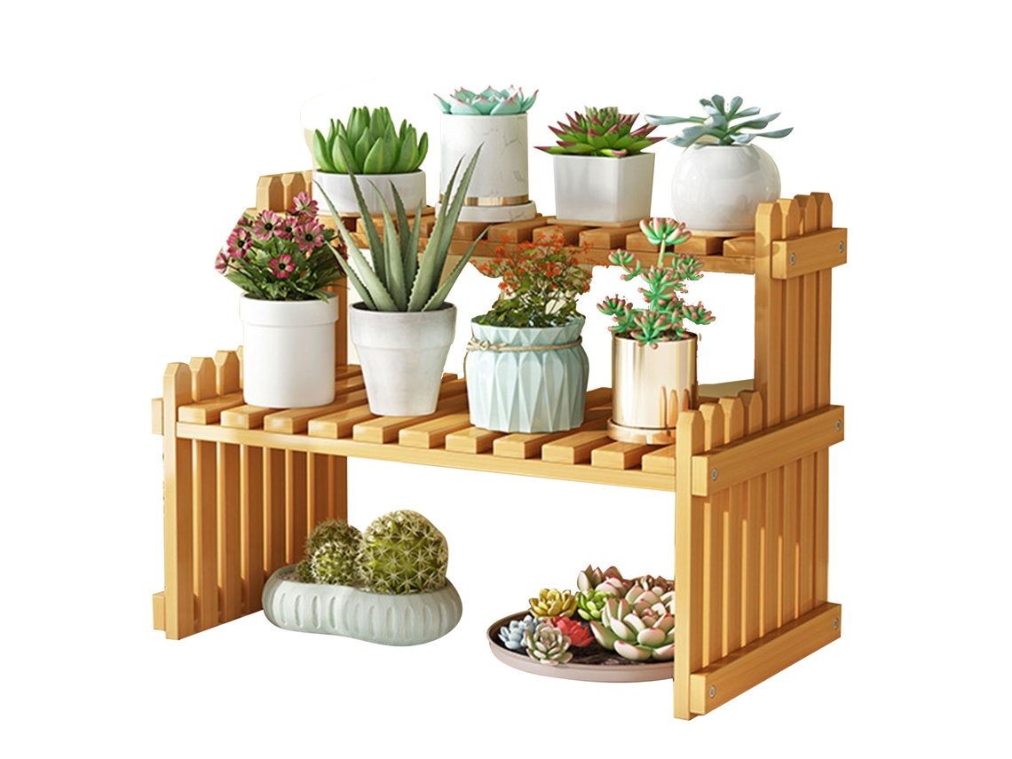 Suporte De Mesa De Bambu Para Plantas, Prateleira De Flores Para Áreas Internas E Externas, Pátio, Gramado, Jardim, Varanda, Pequeno, 40 Cm/15,74 Pol.
