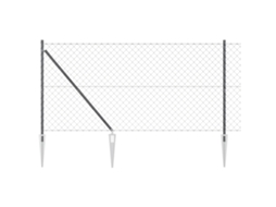 Conjunto 1 Poste De Cerca Vidaxl Cinzento Aço (25 X 1,4 M)