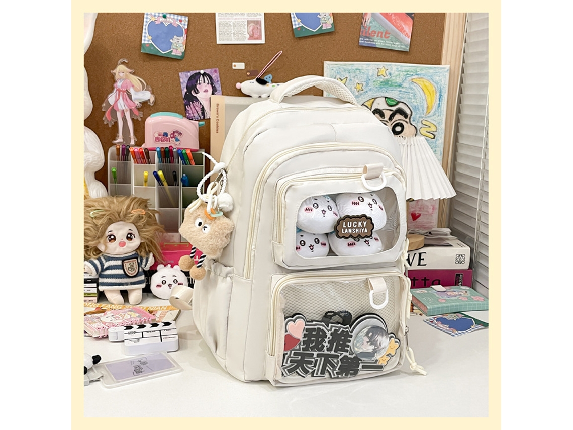 Laxiscreed Mochila Estilo Escolar Transparente Para Jovens Mulheres E Estudantes