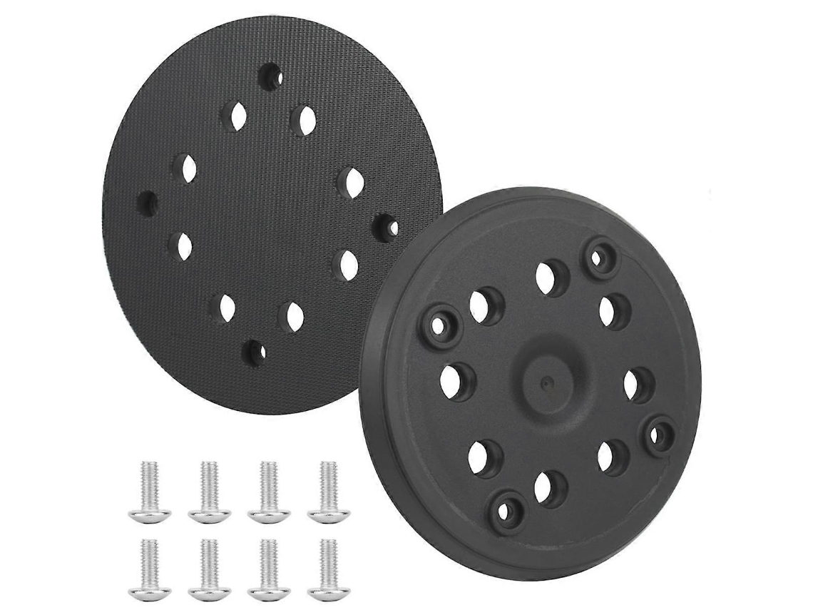 2 discos de lixa de nylon com adesivo de velcro de 125 mm, 8 furos e 4 ilhós, disco de lixa compatível com, com parafuso
