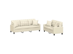 Sofa Set, Sofa Sets Vidaxl Creme Couro Artificial (n/a)
