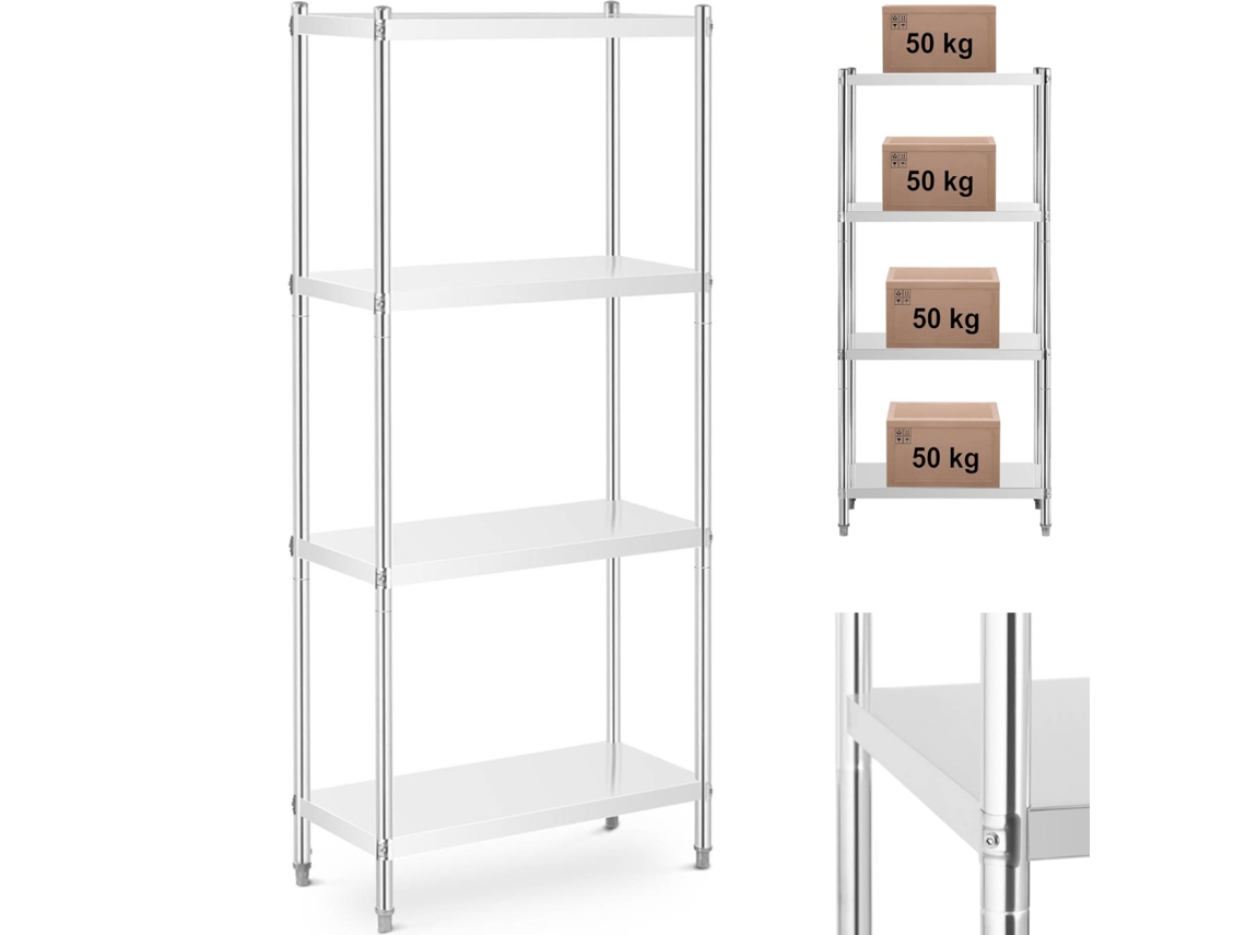 Regał Metalowy Gastronomiczny para 200 kg 80x40x180 cm ROYAL CATERING