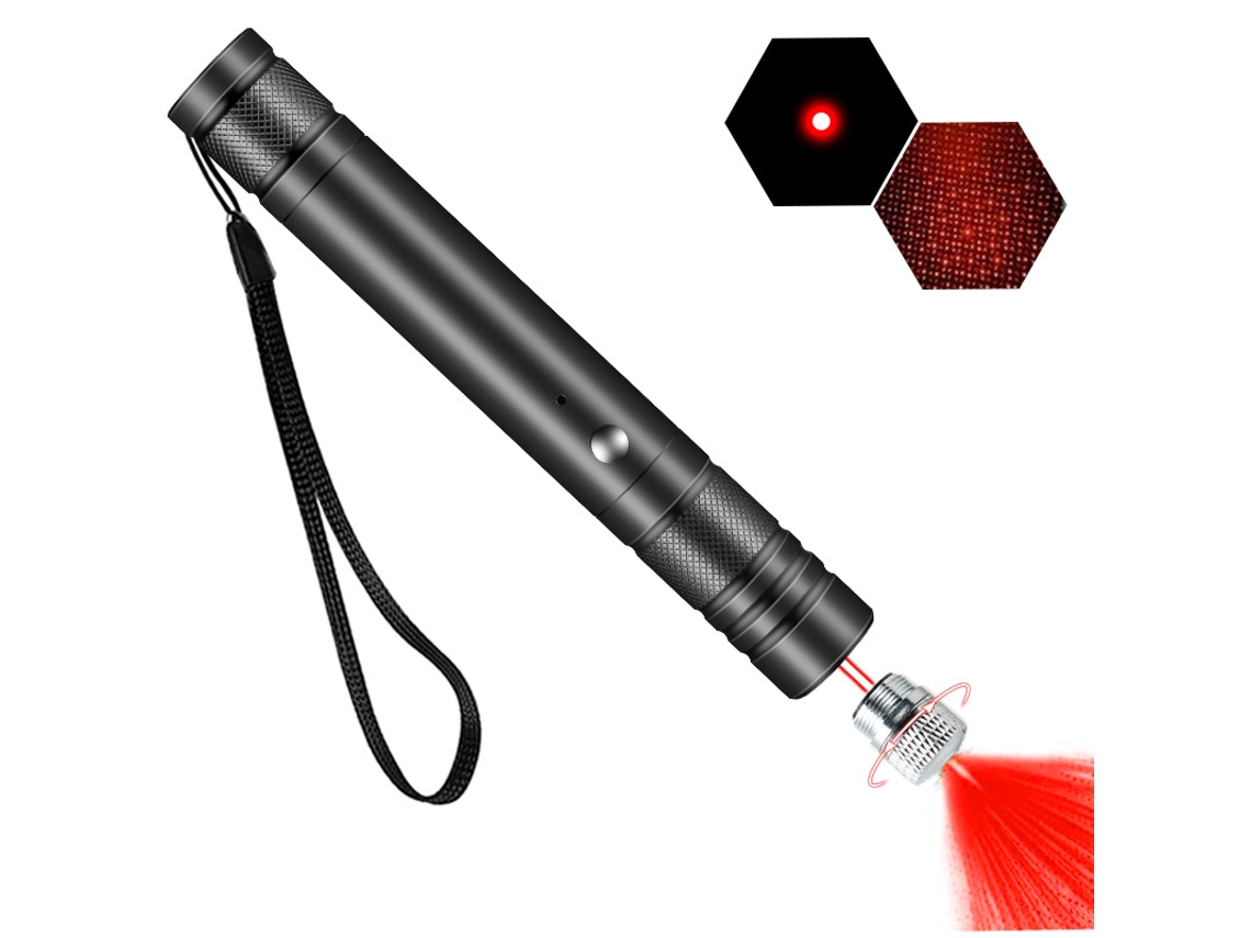 Ponteiro Laser Vermelho, Recarregável De Alta Potência, De Longo Alcance, Com Proteção Em Forma De Estrela Preto Hexinyigjly