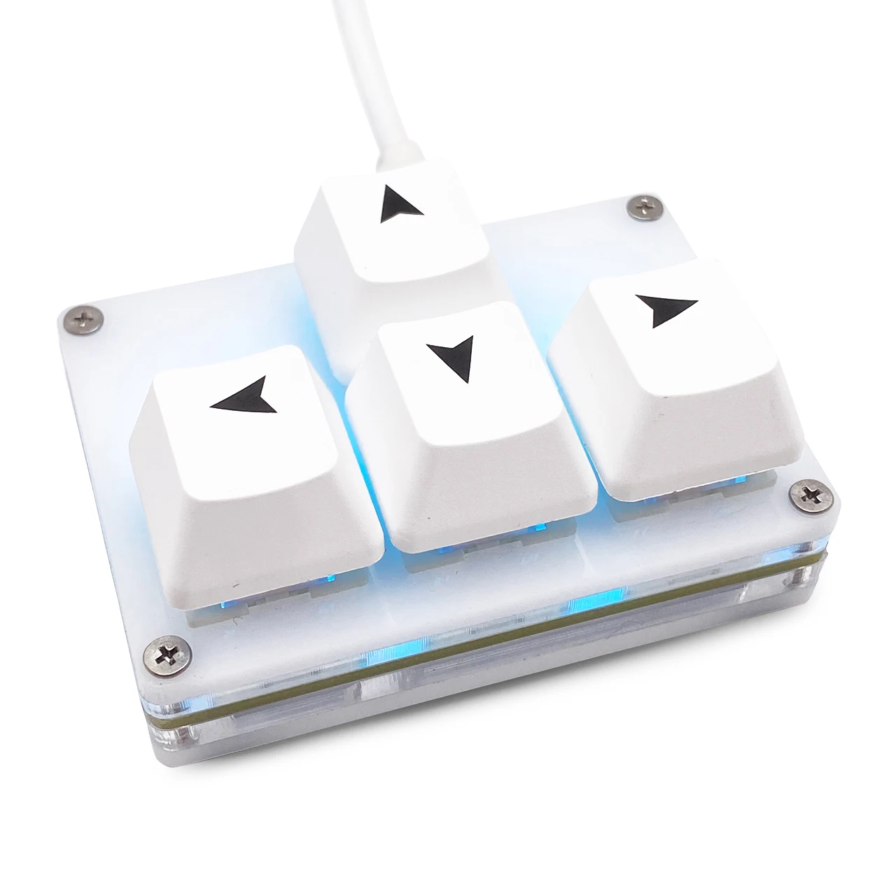 (branco A) Mini Teclado De Quatro Teclas Com Teclas De Atalho, Programável.