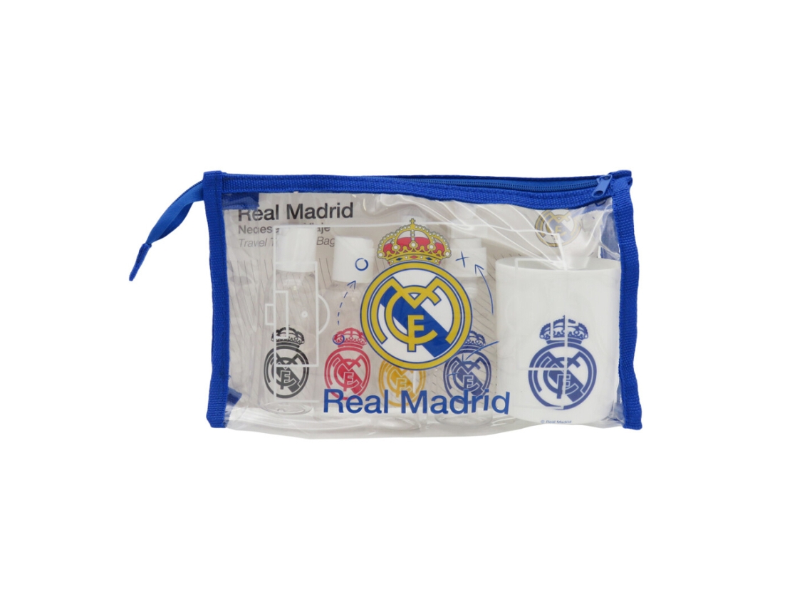 Nécessaire De Viagem Do Real Madrid Com Acessórios, Transparente E Azul. 84442
