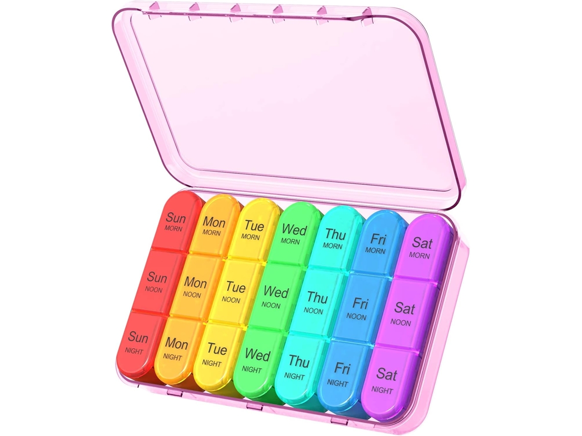 Organizador De Comprimidos Portátil Para Viagem, 7 Dias 3 Compartimentos Diários/semanais Vitaminas, Medicamentos E Suplementos, Aquaforge