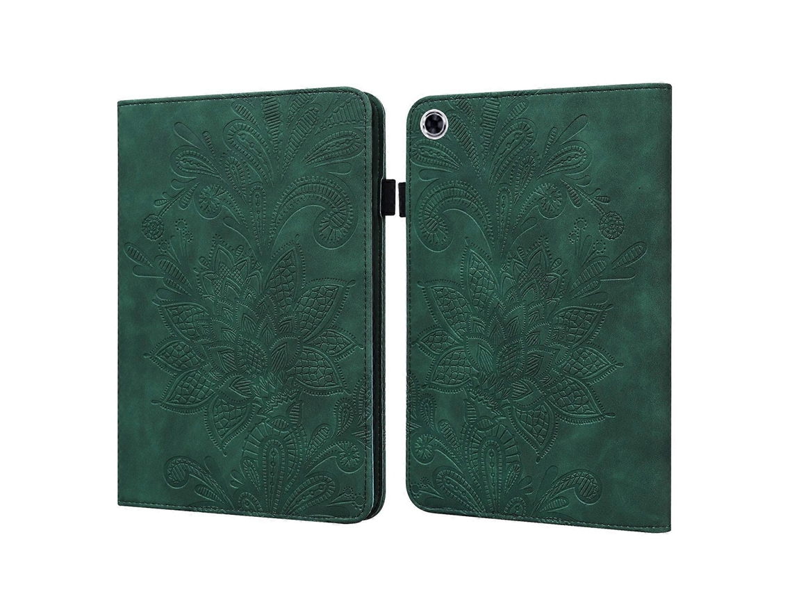 Capa De Couro Com Aba Horizontal, Padrão Floral Em Relevo E Detalhes Em Renda, Para Lenovo Tab M10 Hd Gen 2, Com Suporte, Compartimentos Para Cartões,