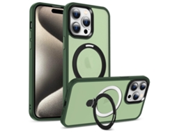 Suporte Casa Magsafe Para Iphone 15 Pro Pele Sintética Verde