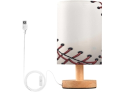 Luminária De Cabeceira Led Com Clipe Para Quarto, Luminária De Leitura Com Cúpula Tecido, Base De Madeira E Porta Usb