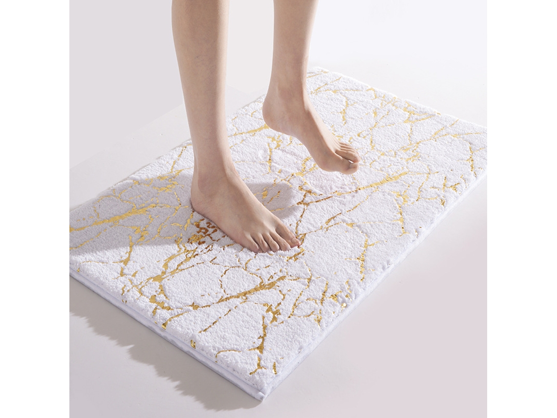 Tapetes de Banho Antiderrapantes Absorventes de Secagem Rápida para Decoração de Banheiro Branco Neve EVELTEK 40x120cm