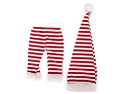 Adereços para fotografia de bebê: roupa de natal para recém-nascido com chapéu de algodão e calções