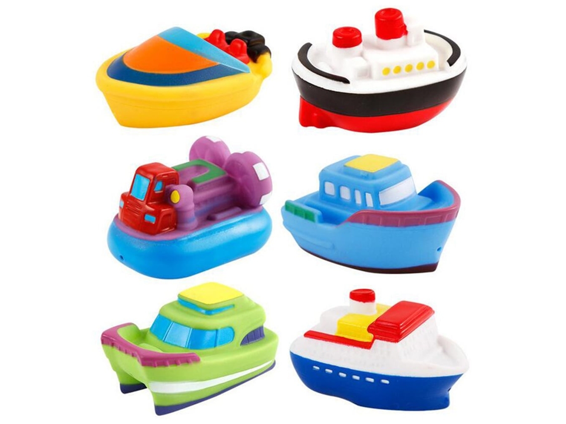 Primerox 6 Pcs/set Brinquedos de Barco de Banho Cartoon Brinquedos de Espirrar Água para Bebê Crianças