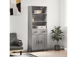 Vidaxl Armário Alto 69,5x34x180 Cm Derivados De Madeira Sonoma Cinza