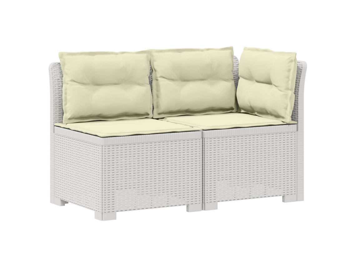 Maison Exclusive - Sofá De Jardim 2 Lugares Com Almofadas Look Rattan Pp Branco