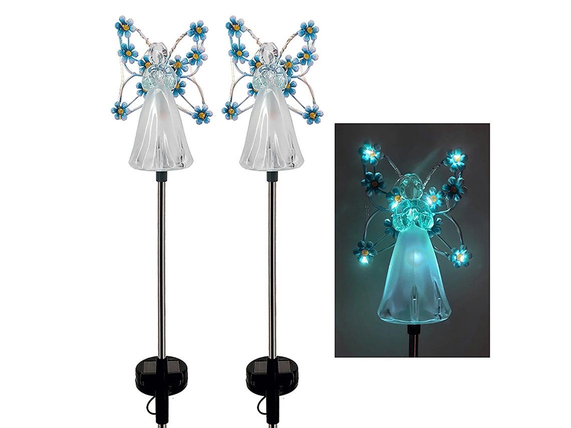 2 Pack luzes solares de anjo LED, para jardim, exterior, decoração, waterproof, Halloween, Natal | S/MARCA