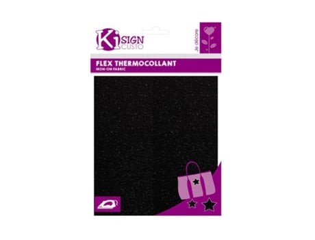 Glitter Iron-On Flex Preto 15 X 20 Cm Youdoit