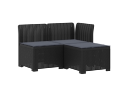 Maison Exclusive - Sofá De Jardim 3 Lugares Com Almofadas Visual Rattan Pp