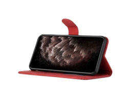 Capa Em Couro Pu Para Iphone 16 Plus Vermelho