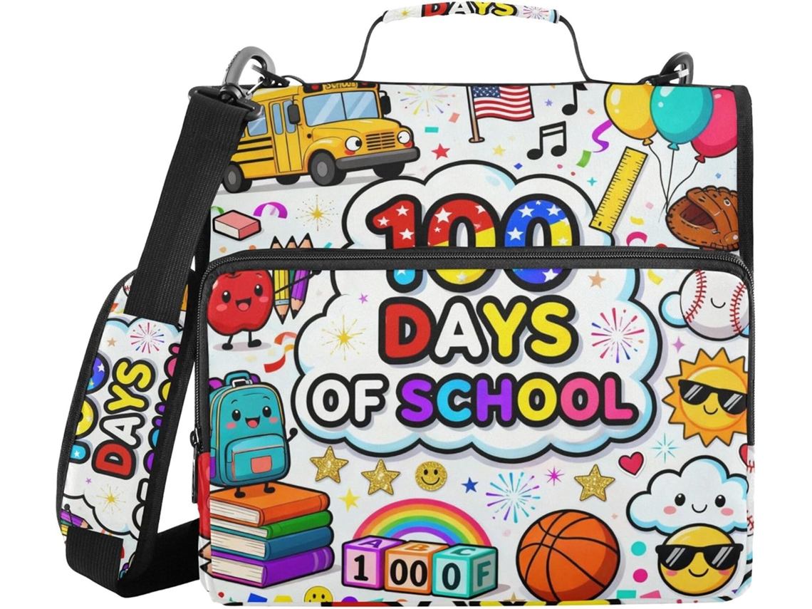 Massa Com Design Animado Estampa Data 100 Dias Alça, Sacos Diversos, 3, 8cm 1, 5 Polegadas, 3 Estajos Lápis Em
