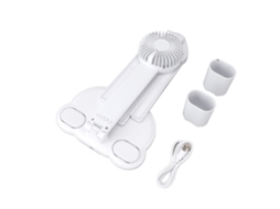 Led Desk Light With Fan 4 Headed Touch Control Table Lamp With Clock