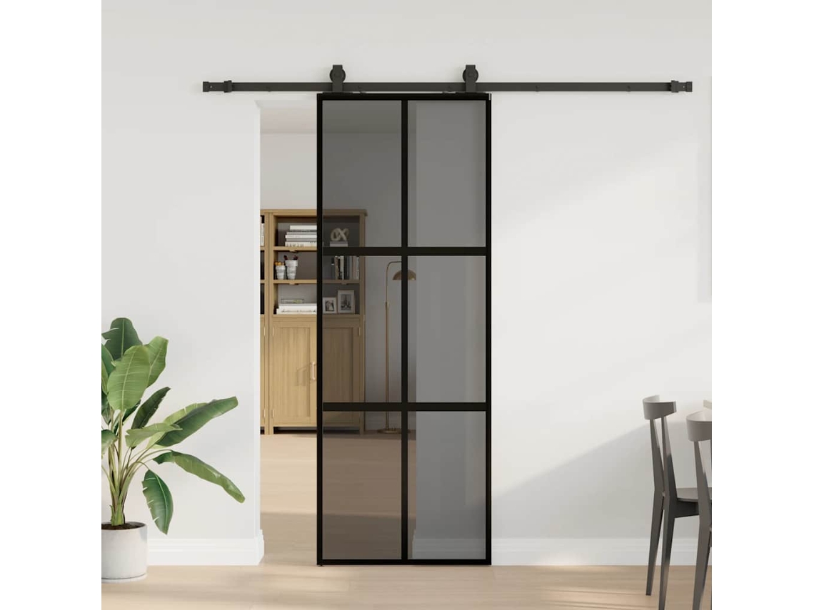 Vidaxl Porta Deslizante C/ Conj. Ferragens 76x205 Cm Vidro Temperado