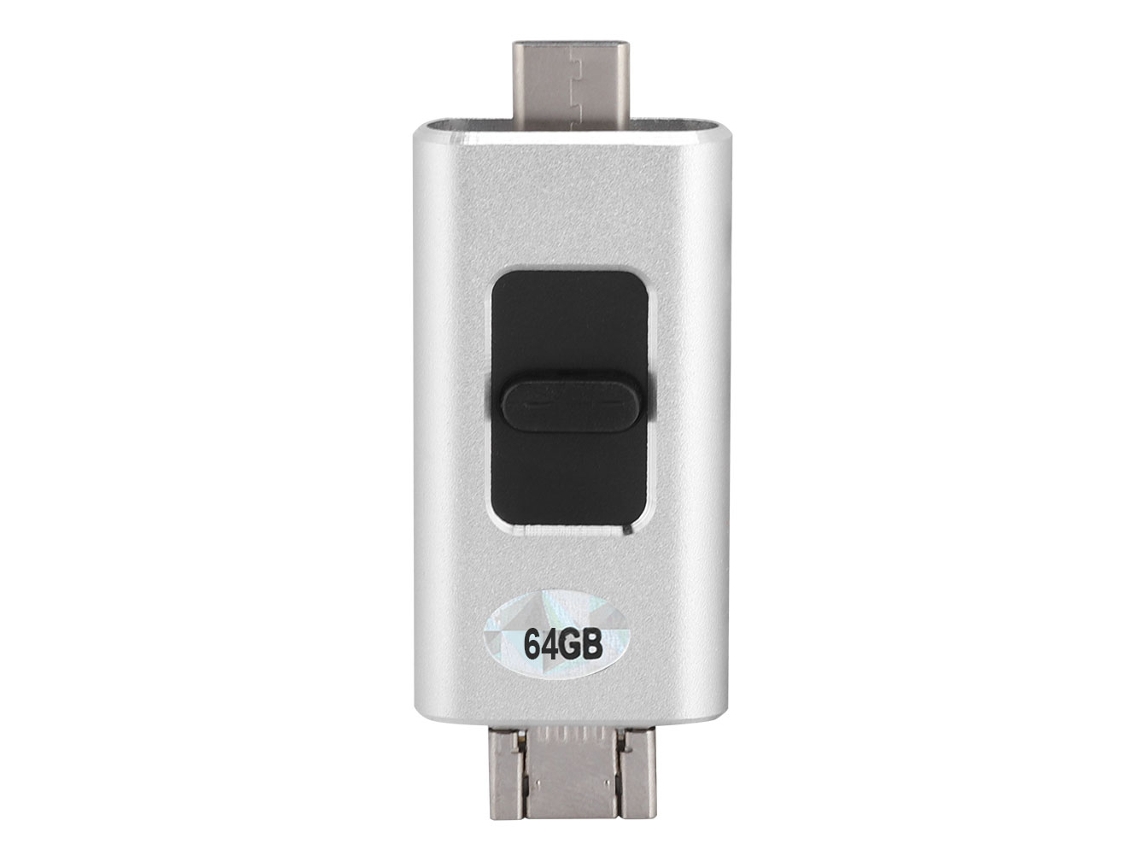 Pen Drive Usb (para Iphone E Android Type-c, 4 Em 1)