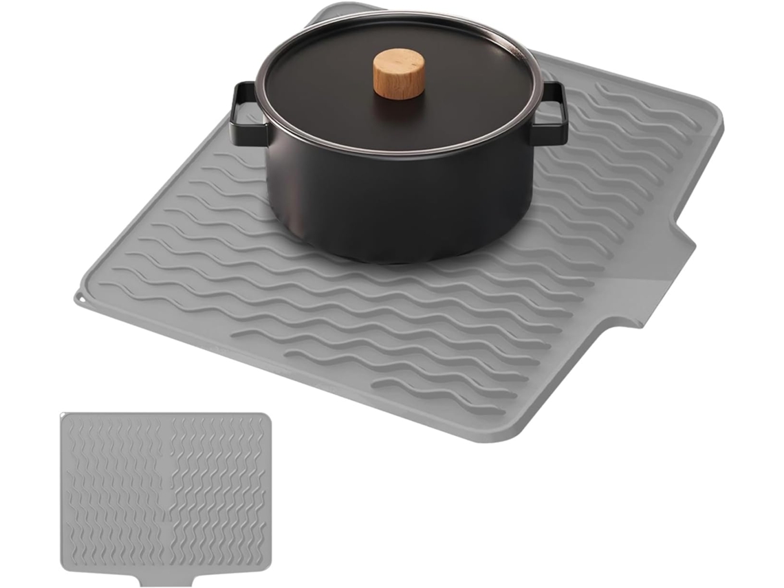 Tapete de Silicone para Secar Bancada de Cozinha, Tapete Antiderrapante para Pia Panelas e Tigelas Ideal Cozinheiros