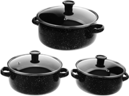 Conjunto De Mini Panela Esmaltada 3 Peças-panela Pequena Cor Café Com Tampa E Alças Duplas, Sopa Antiaderente Para Cozinhar Cozinha