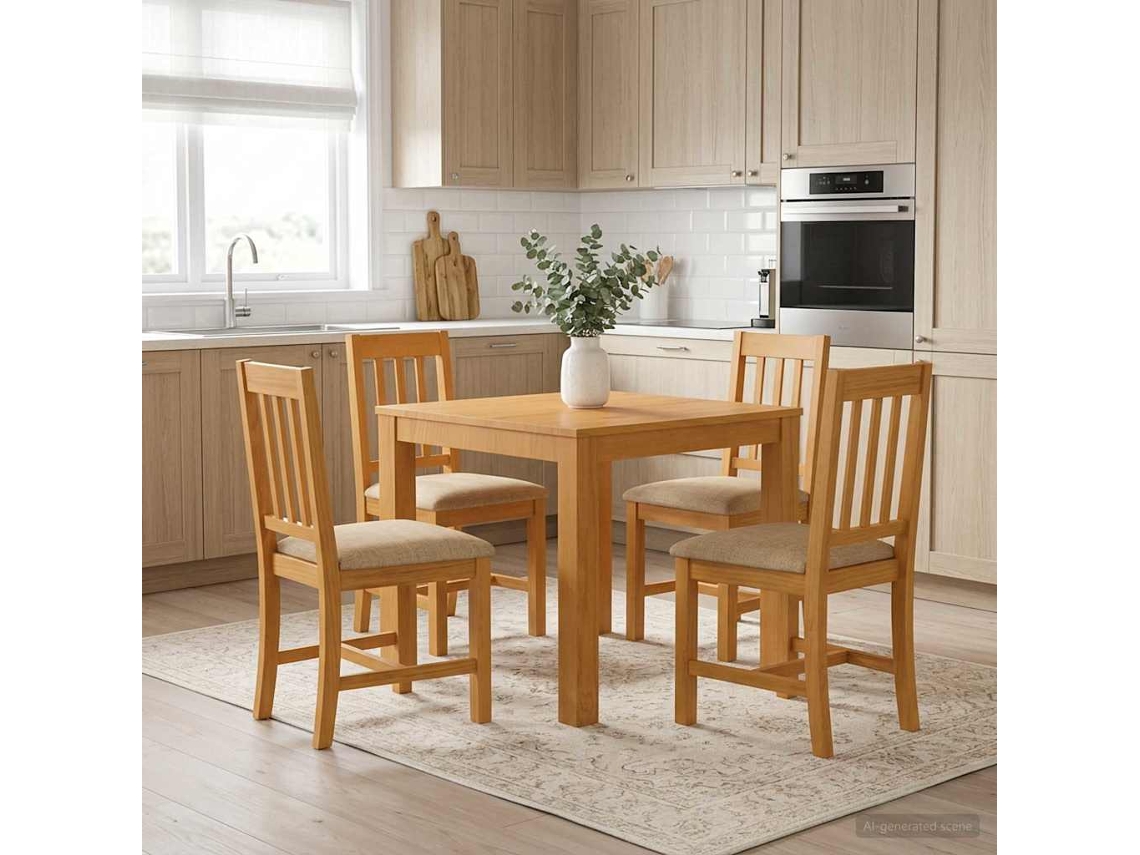 Vidaxl Conjunto De Sala De Jantar 5 Unid. Bege