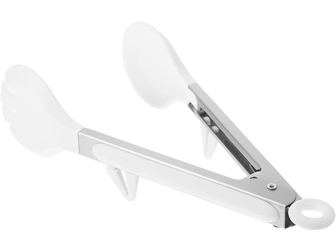 Pinça De Servir Portátil, Feita De Silicone E Aço Inoxidável Com Sistema Travamento Automático, Ideal Para Churrascos E