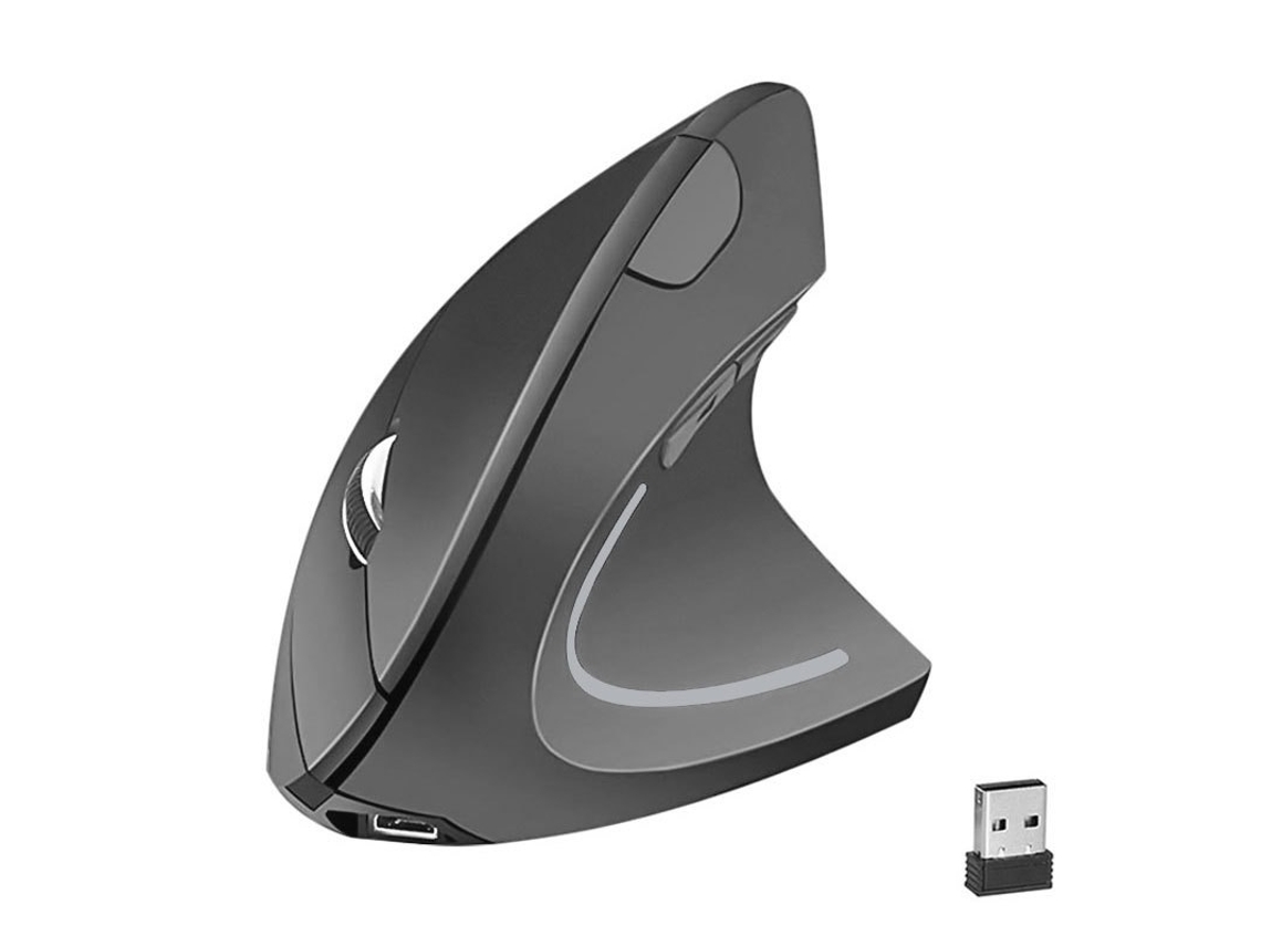 Mouse Vertical Sem Fio Ergonômico Recarregável 4800 Dpi