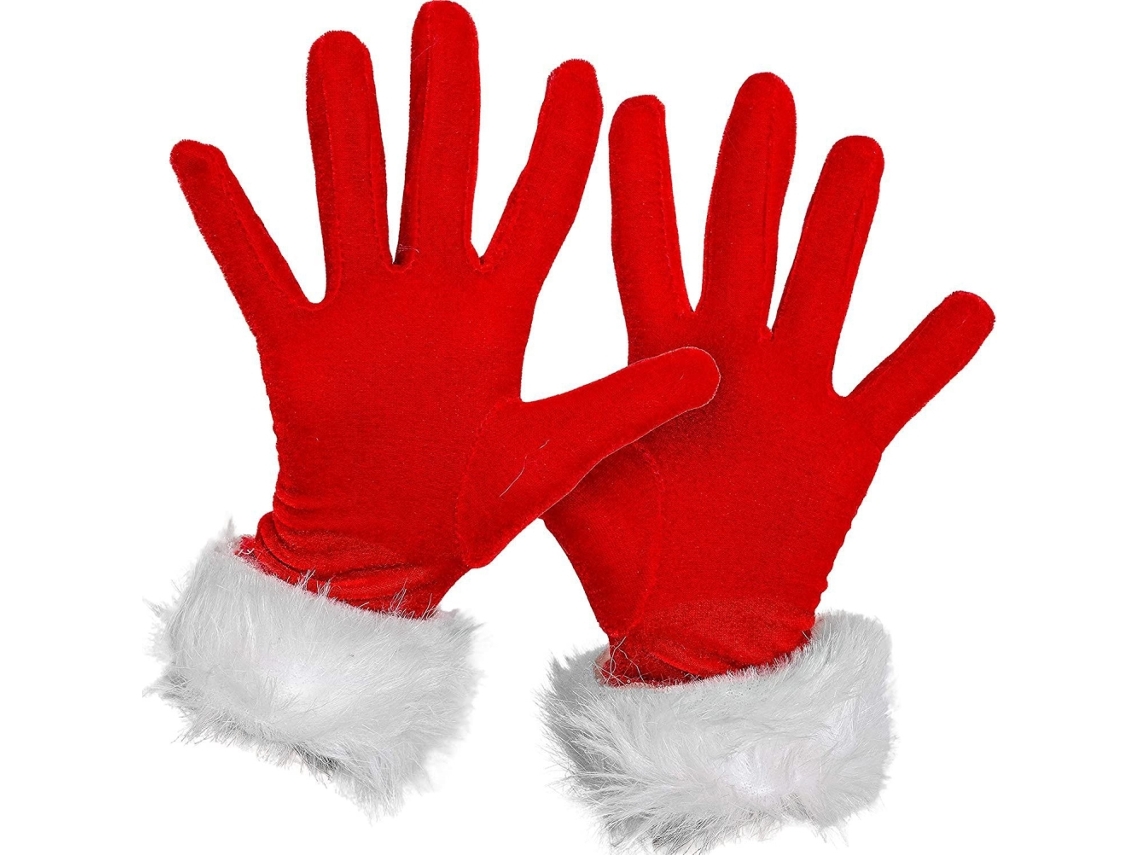 Luvas Natal Santa Claus Punho Pelo Vermelho Cosplay Mulheres Crianças S/MARCA