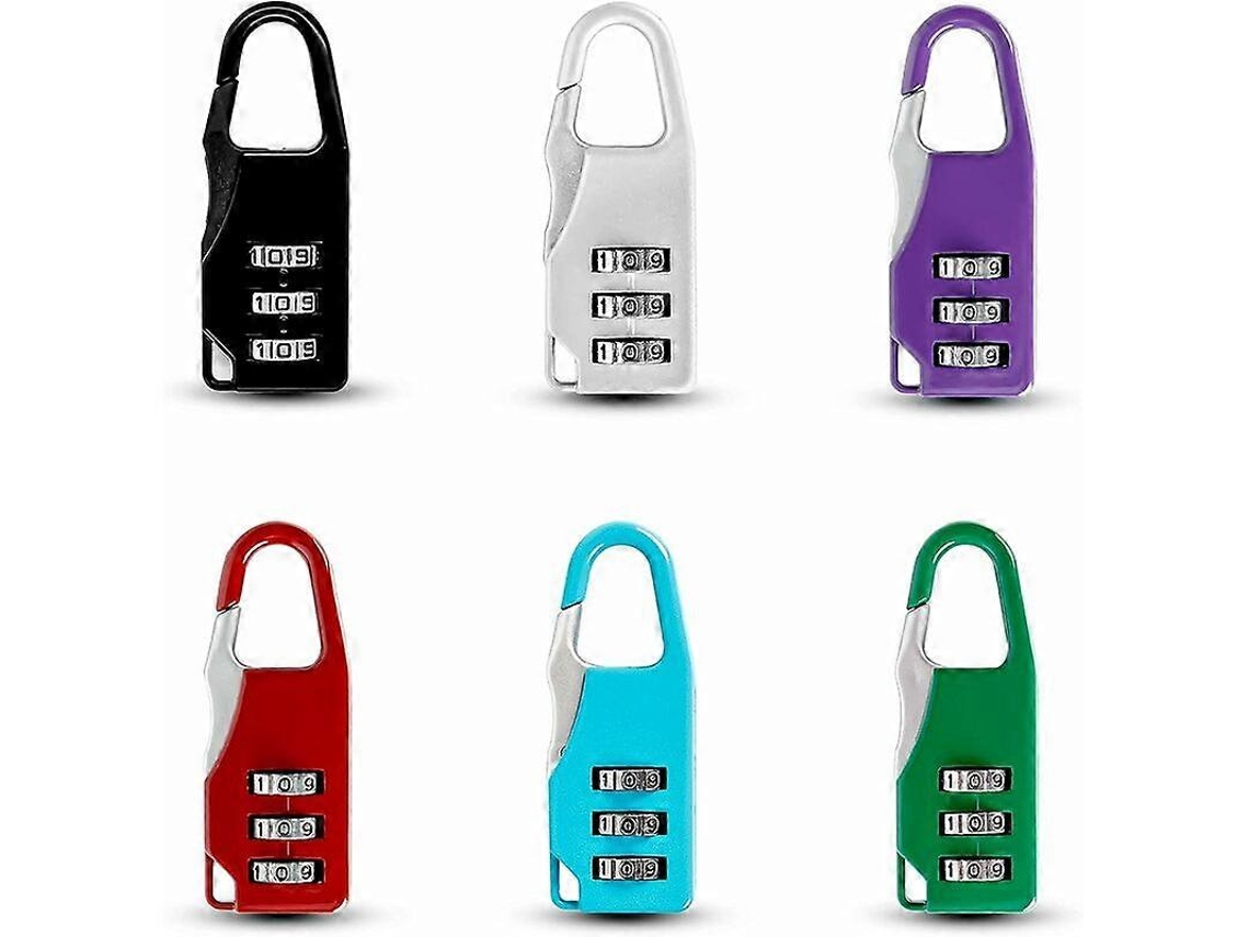 6 Cerraduras de Mala com Código de 3 Dígitos, Portáteis e Resistentes para Bagagem, Mochilas e Malas de Viagem