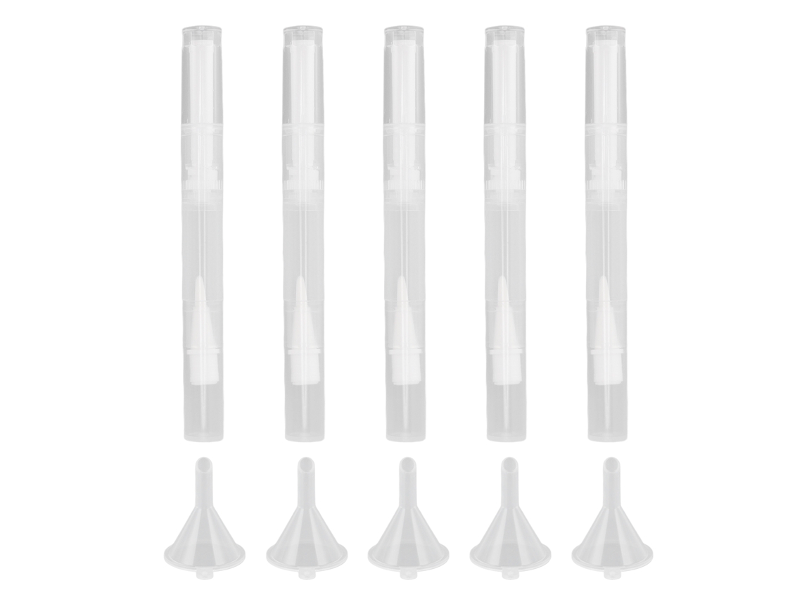 5 conjuntos caneta de óleo para unhas vazia transparente pincel fibra de náilon recarregável portátil S/MARCA