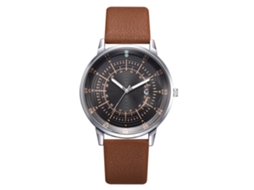 Relógio de Pulso Masculino de Quartzo com Calendário Pulseira de Couro Pu Estilo Simples
