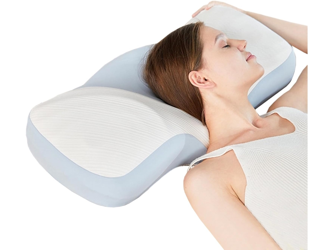 Travesseiro De Pescoço, Suporte Cervical Ergonômico, Almofada Refrescante E Respirável, Espuma Viscoelástica.