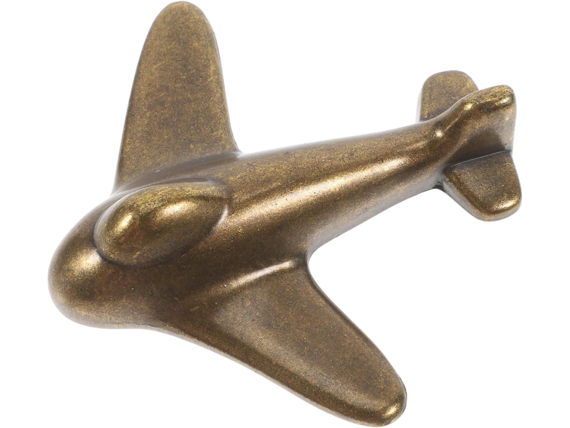 Puxador De Gaveta Balacoo Em Formato Aeronave, Metal, Dourado, Fácil Instalação, Para Guarda Roupas E Gavetas