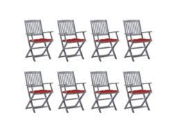 Folding Chair, Folding Chairs Vidaxl Cinzeto Madeira De Acácia (n/a)