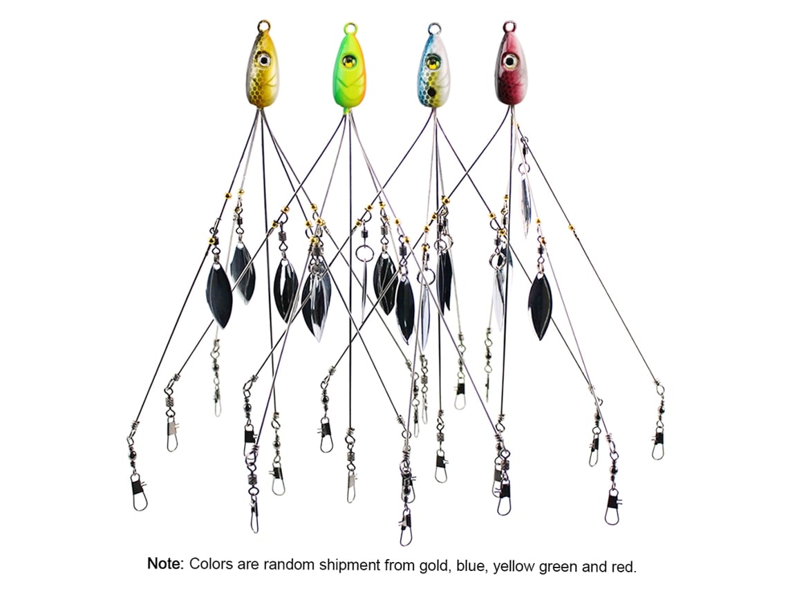 Isqueiro de Pesca com 4 Iscas para Peixe Bass