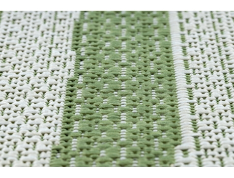 Tapete Color 19676362 Sisal Linhas Bege/Verde (80 x 150 cm)