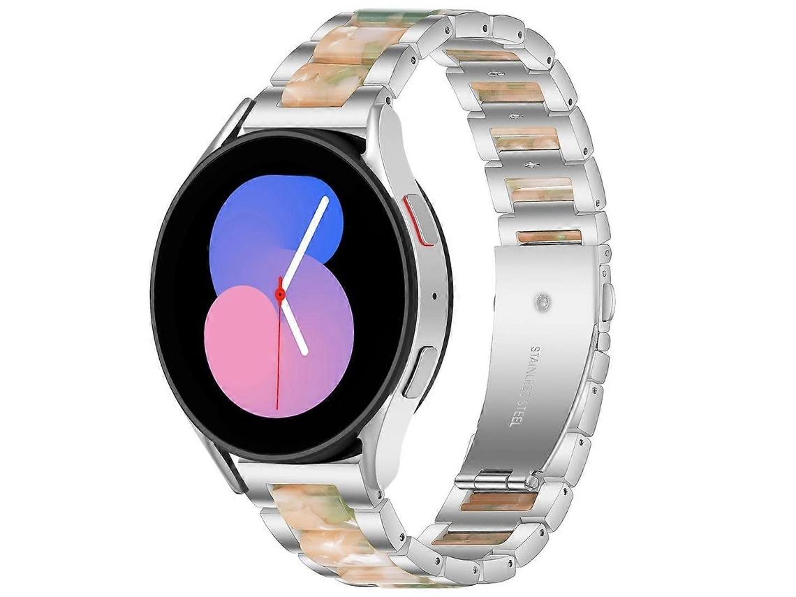 Pulseira De Metal Resinado Intercalada Para Galaxy Watch 5 40/44mm