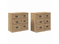 Conjunto 2 Buffet Moderno Vidaxl Castanho Derivados De Madeira (70 X 35,5 X 67,5 Cm)