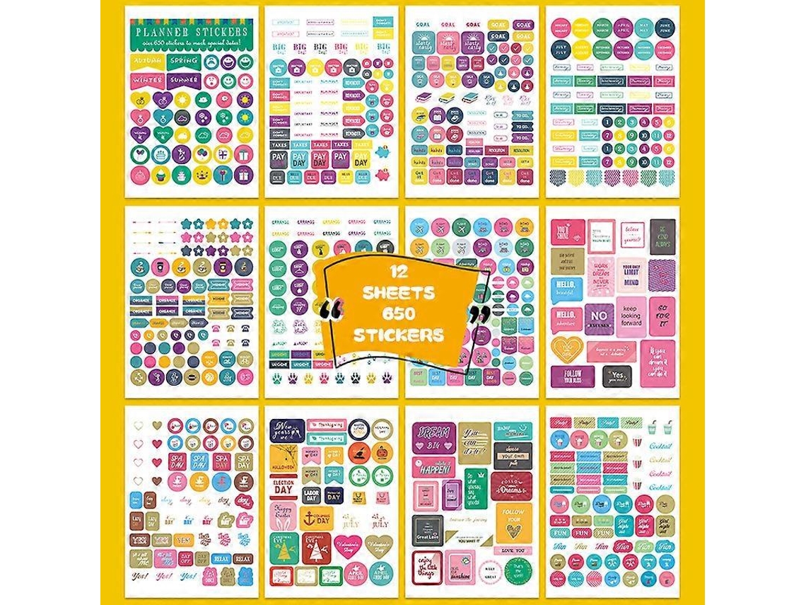 12 Adesivos Planejadores Temáticos Calendário Semanal Mensal Incentiva O Planejamento Adesivos Decorativos Para Lembranças Adesiv Aquaforge