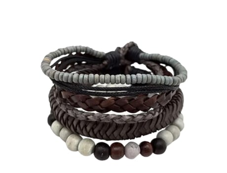 Pulseira ANJU (Couro - Castanho - Ajustável)