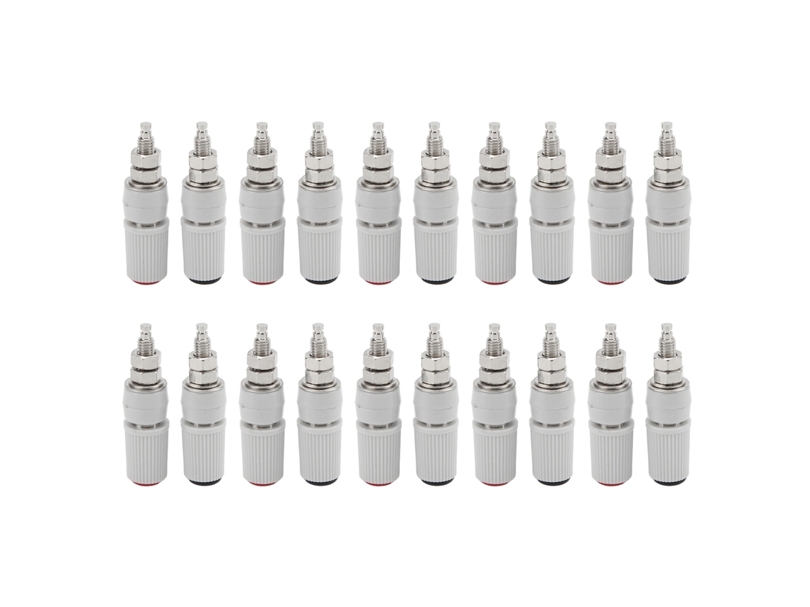 20 Peças Conector Jack Banana 4mm Vermelho Preto Adaptador M5