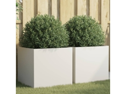 Vidaxl Vasos/floreiras 2 Pcs 49x47x46 Cm Aço Branco