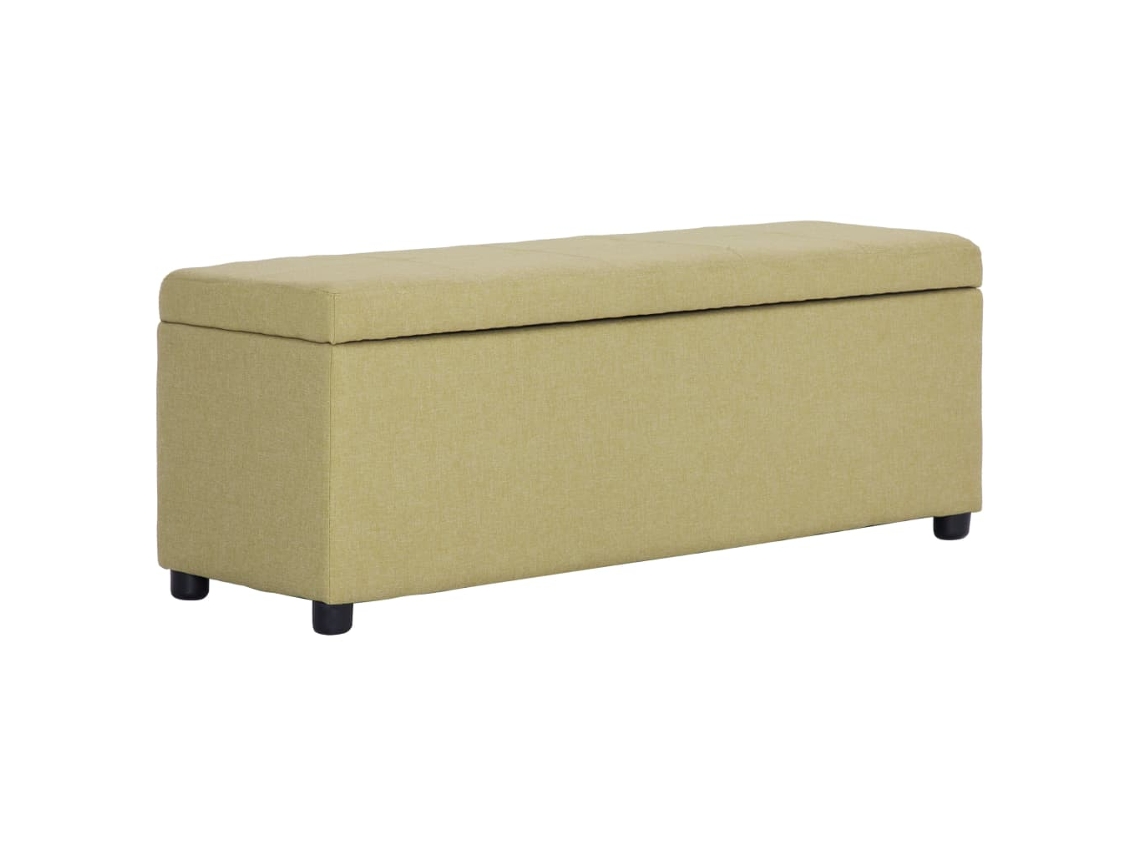 Vidaxl Banco C/ Compartimento De Arrumação 116 Cm Poliéster Verde